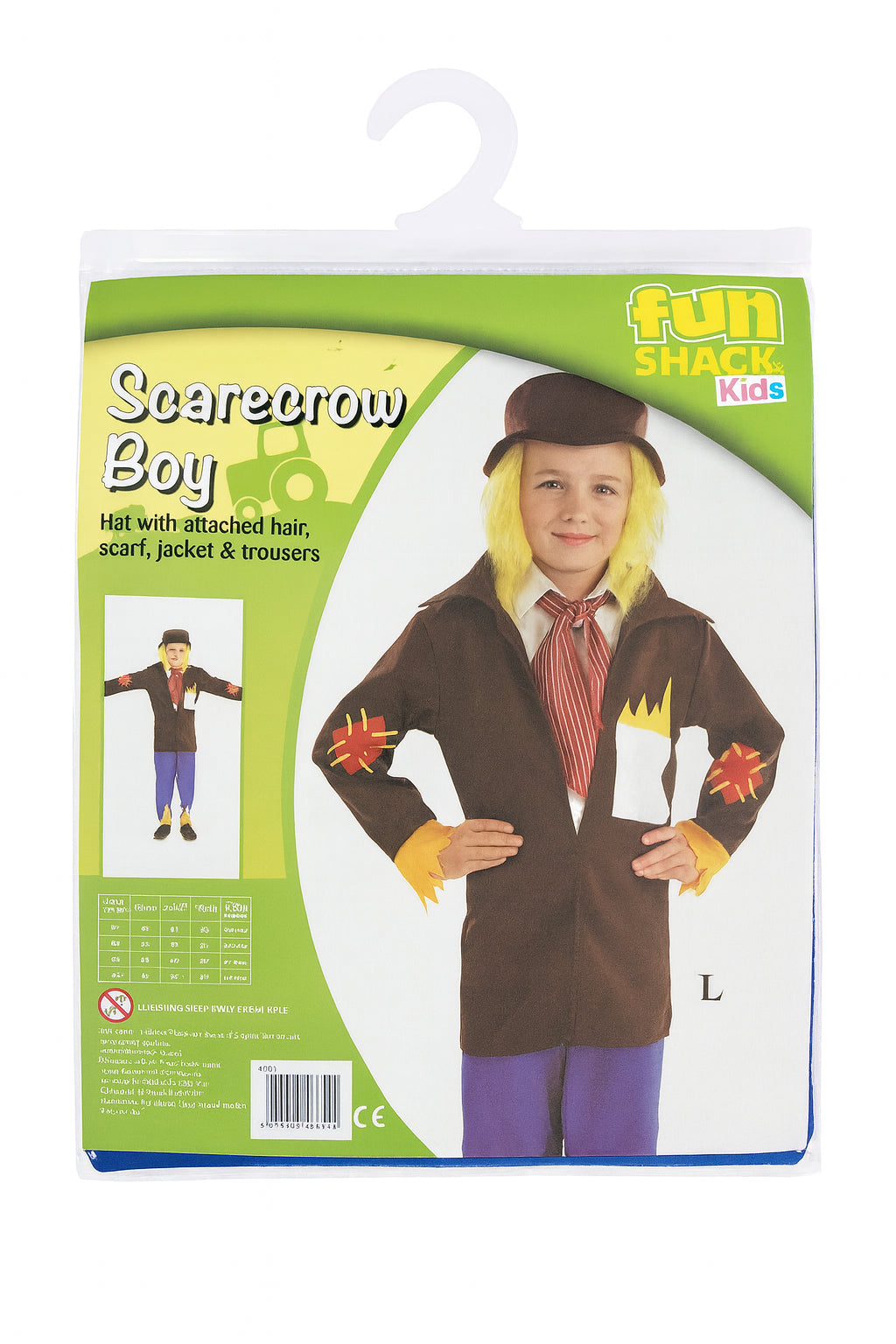 Fun Shack Kids Scarecrow Boy Fancy Dress Costume Age 8-10 Years
