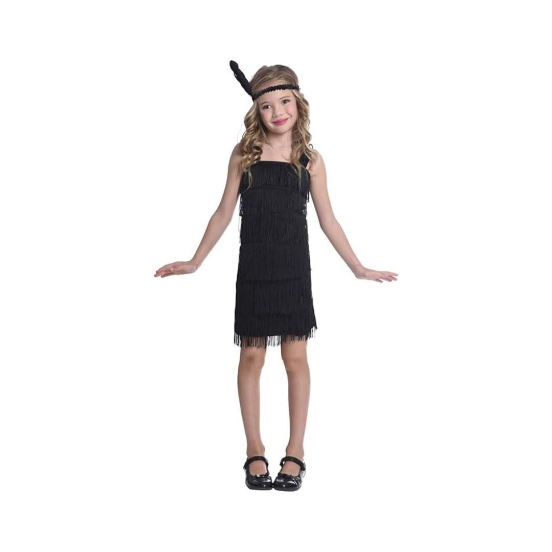 Amscan Child's Black Flapper Dress Age 6-8 Years