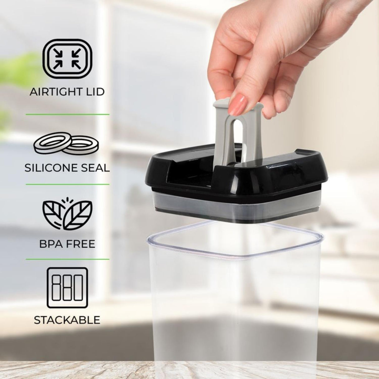 3 Piece 0.8L Food Storage Lock N Fresh Stackable Containers