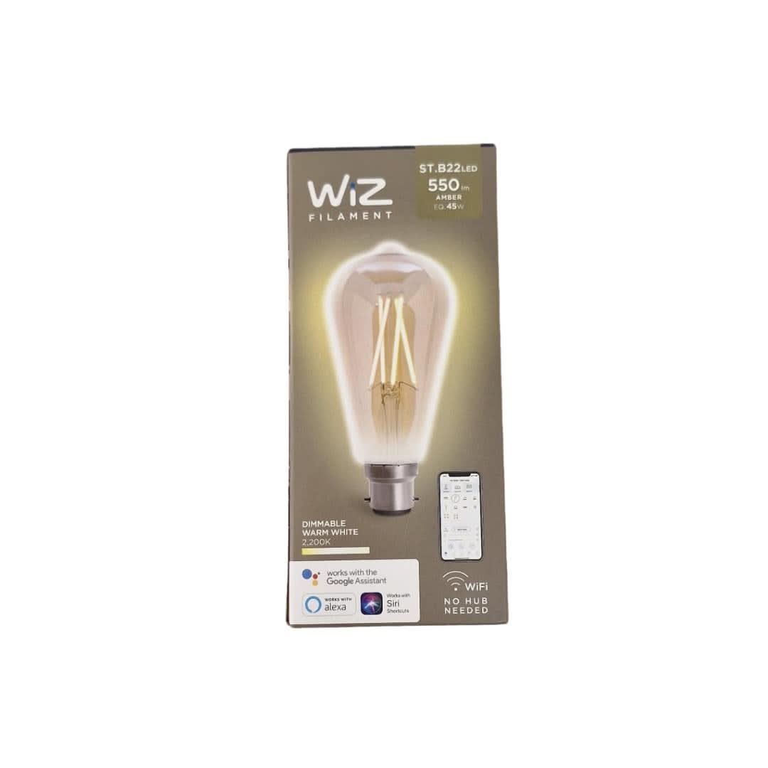 WiZ B22 ST64 Bayonet Filament Dimmable Amber Lightbulb