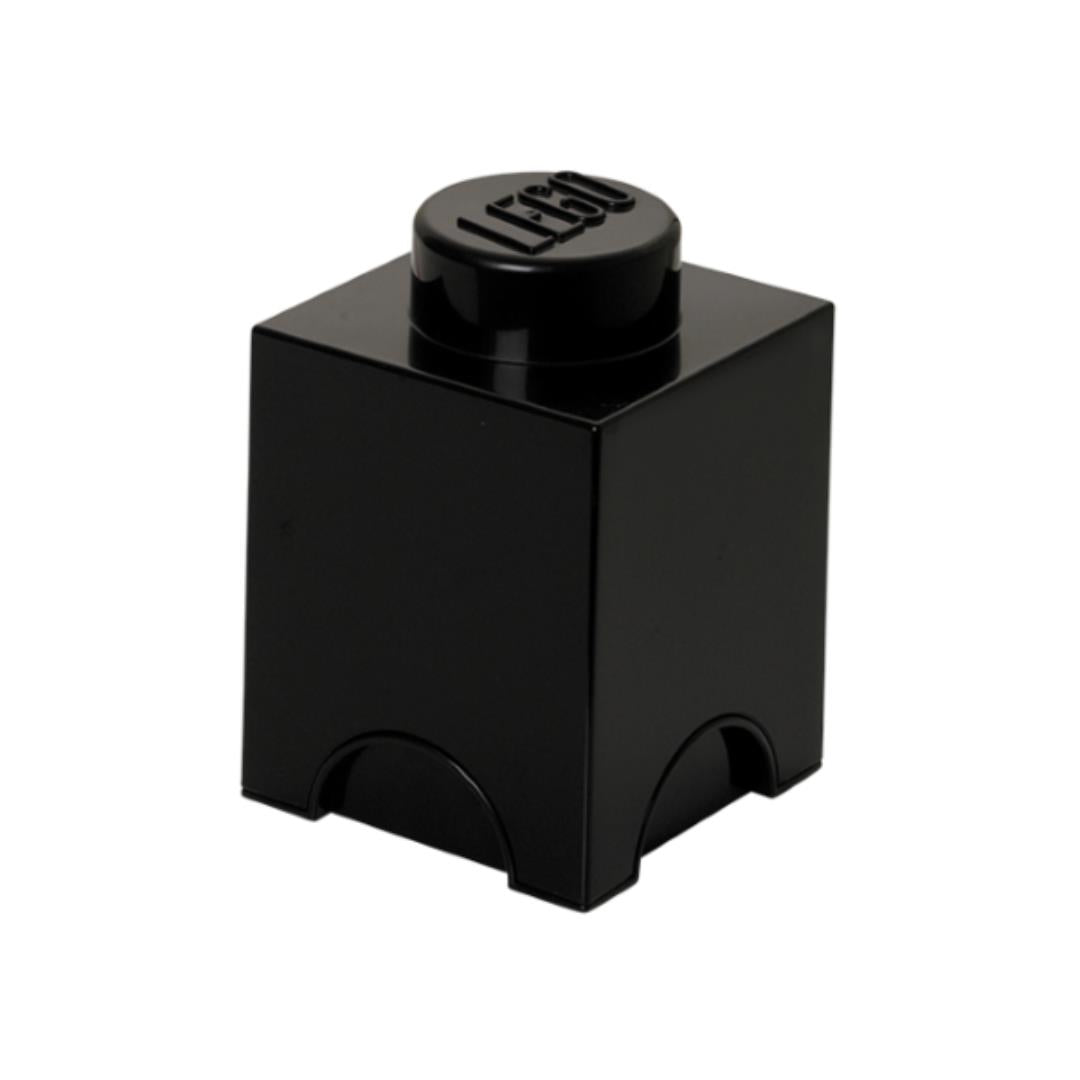 LEGO Round 1-Stud 1.2L Stackable Storage Brick Black