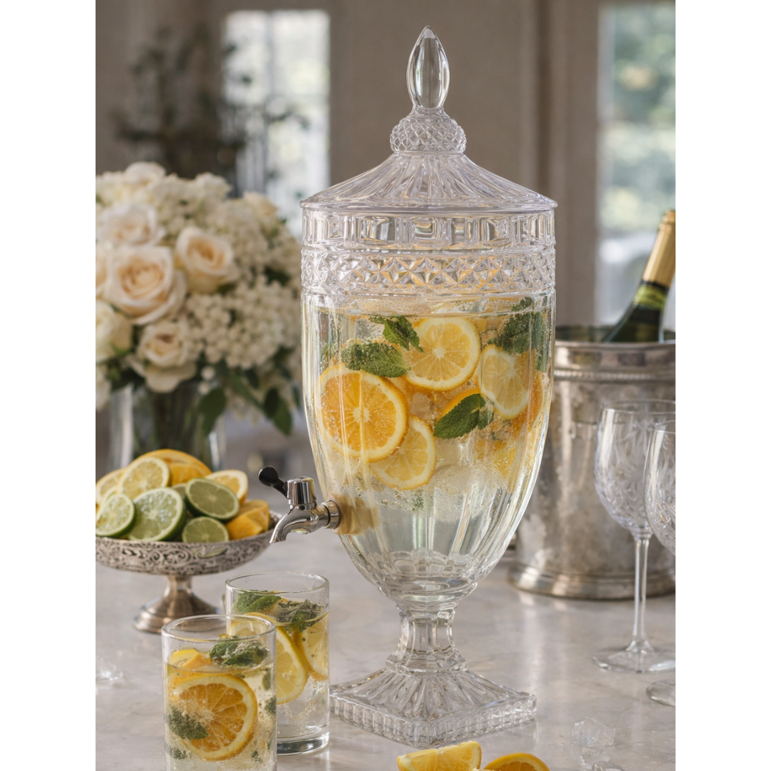 Savita Vintage Style Glass Drinks Dispenser 2000ml Clear