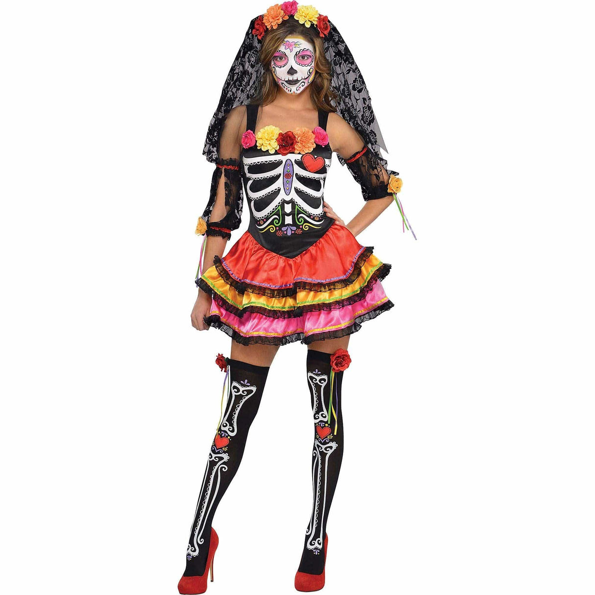 Women's Day of the Dead Senorita Costume - L
