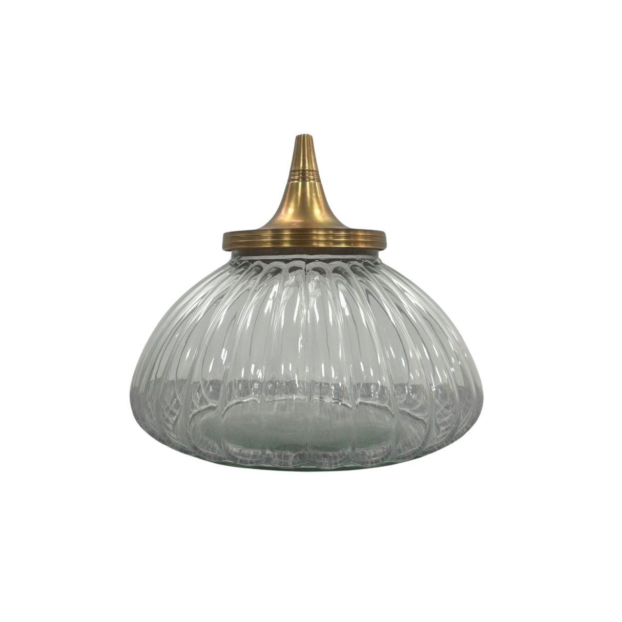 Glass Jar with Antique Brass Lid H14cm