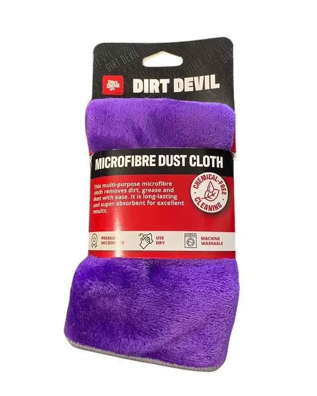 Dirt Devil Microfibre Reusable Cleaning Cloth 30 x 30cm Purple