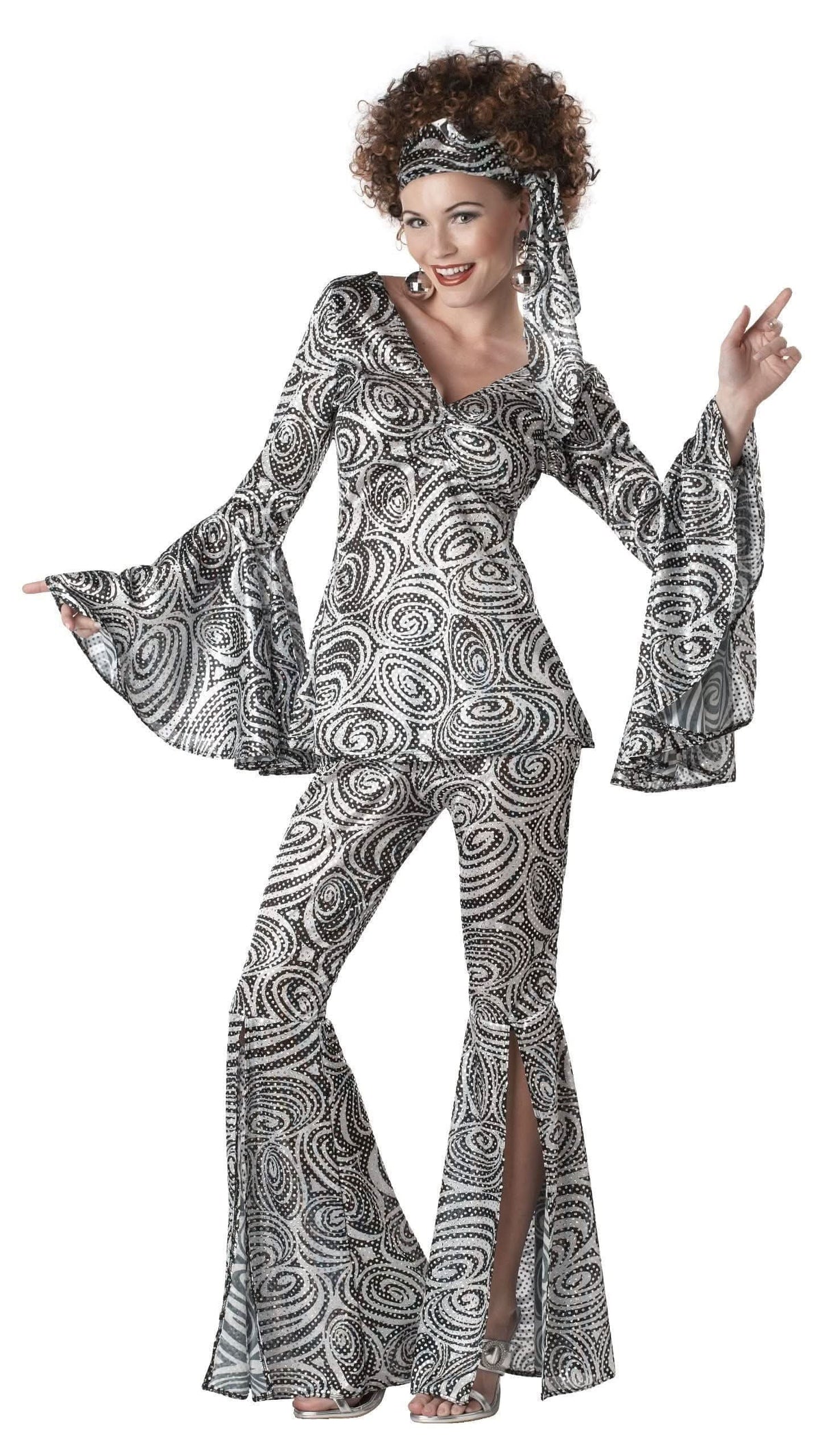 Women's California Costume Foxy Disco Lady Fancy Dress - L