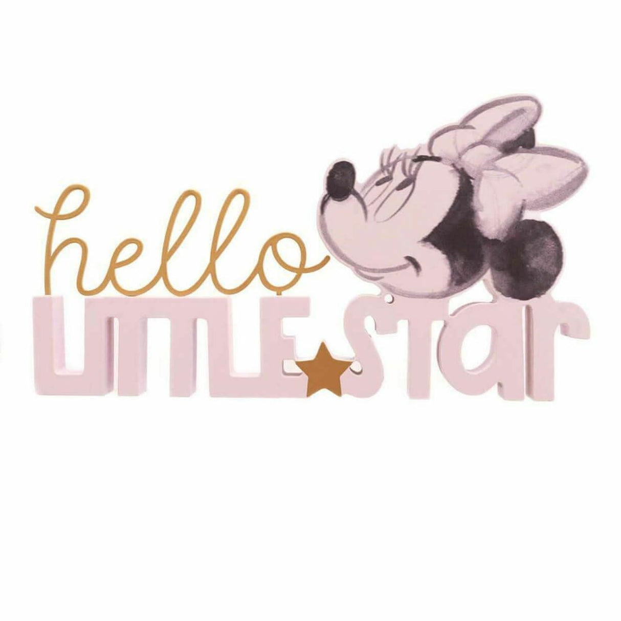 Disney Minnie Hello Little Star Mantle Plaque Pink