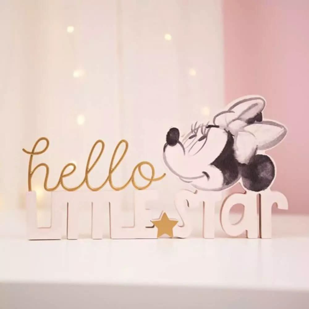 Disney Minnie Hello Little Star Mantle Plaque Pink