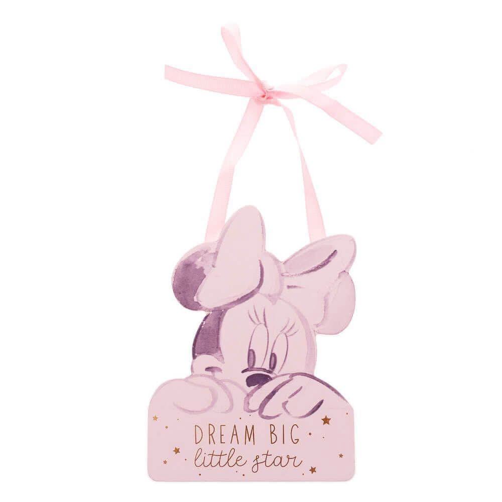 Disney Minnie Mouse Dream Big Little Star MDF Hanging Decoration Pink