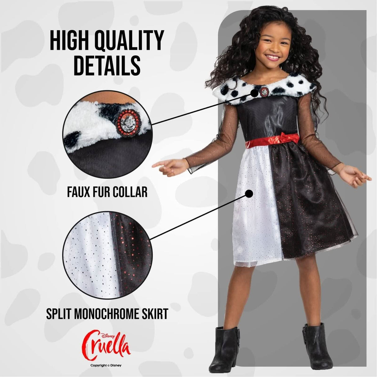 Child Cruella Disney Villain costume - 5-6 years
