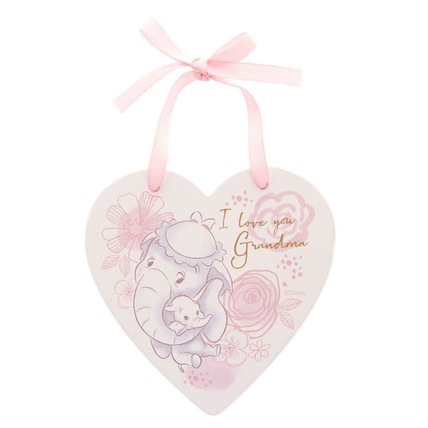 Disney Dumbo Magical Beginnings Hanging Plaque I Love You Grandma Pink