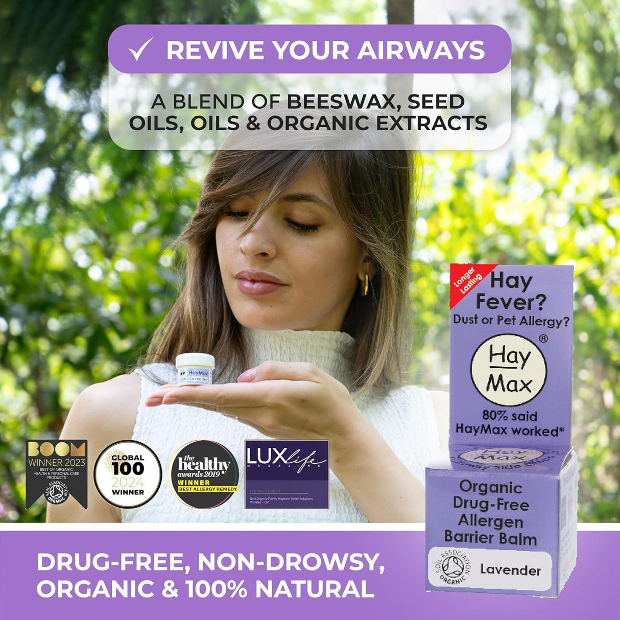 HayMax Organic Allergen Barrier Balm Lavender Expired 5ml