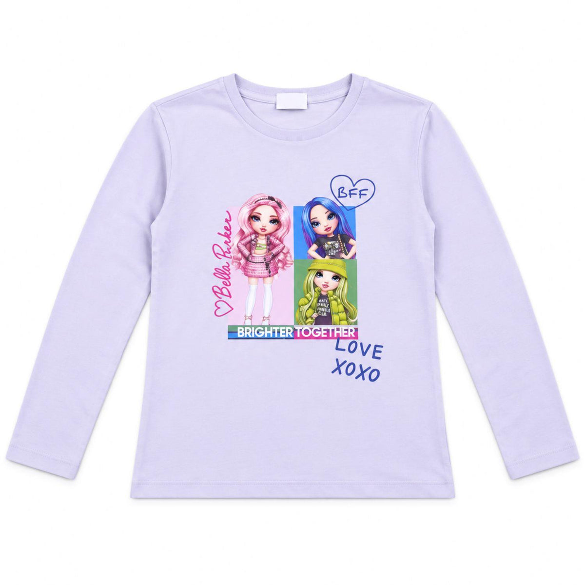 Rainbow High Girls' Long Sleeve Top Love XOXO Size 5-6 Years Lilac