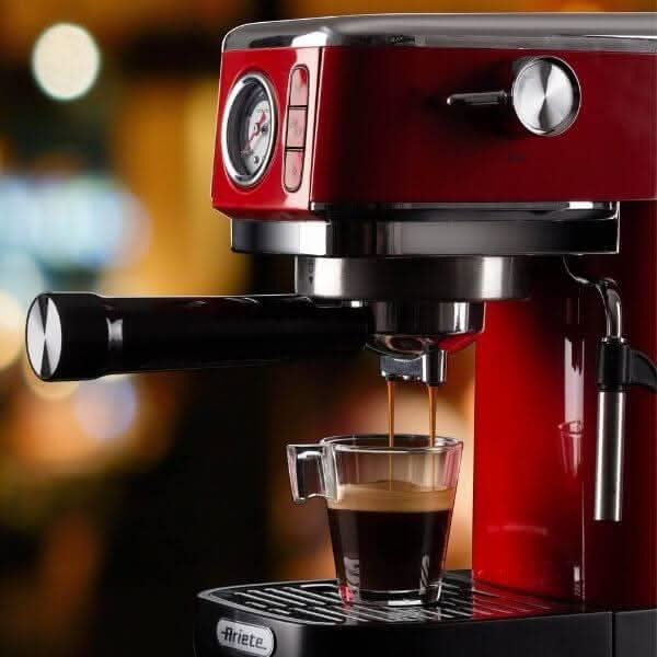 Ariete Moderna Espresso Machine Slim with Pressure Gauge 1300W Red