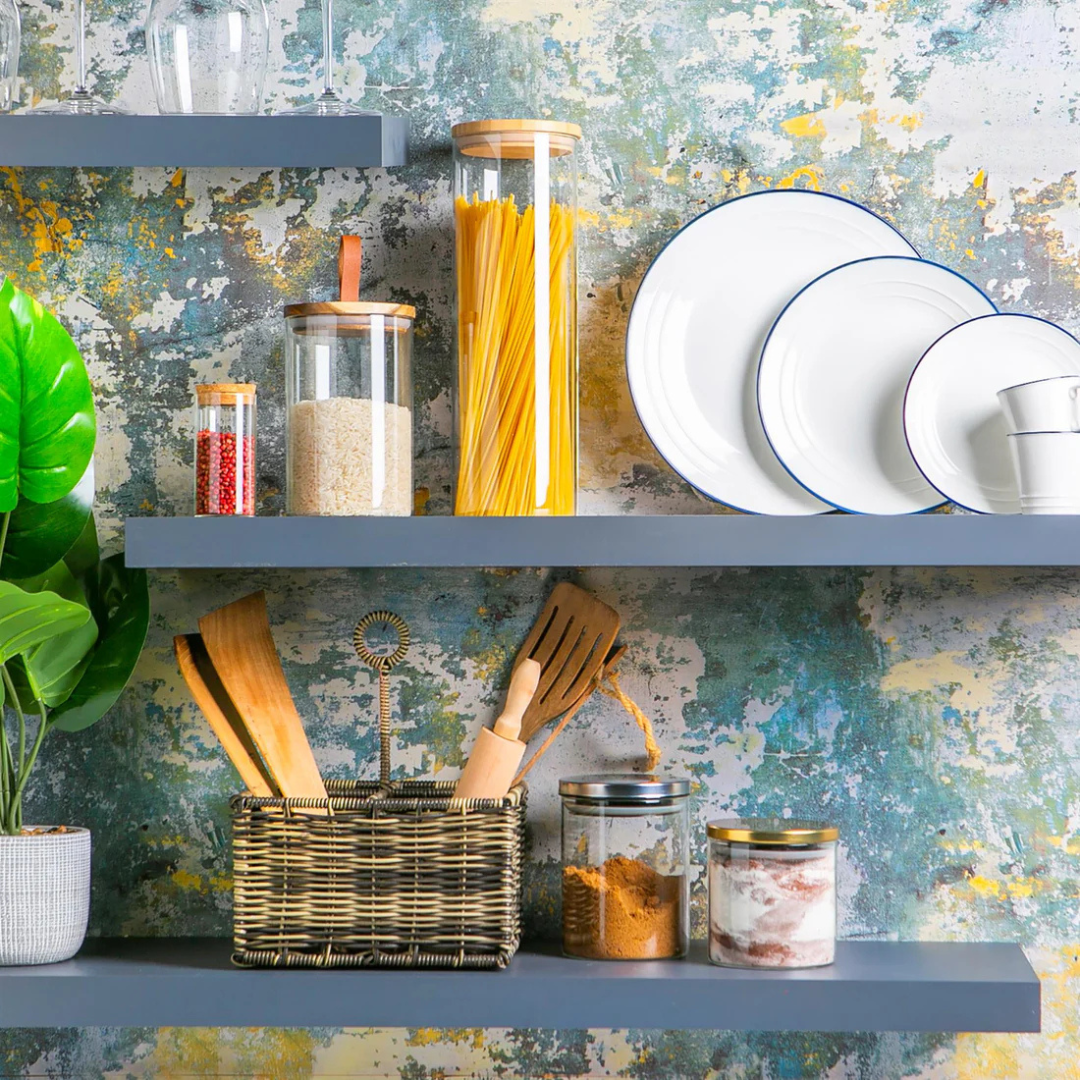 Clear Glass Cylinder Storage Jar with Bamboo Lid 1600ml