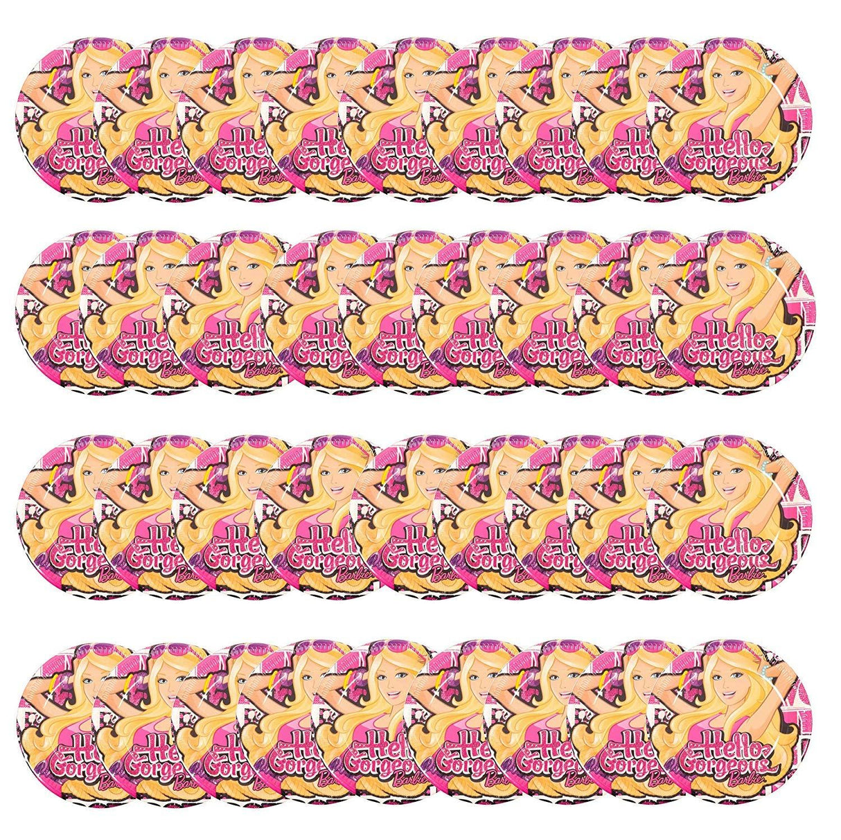 Barbie Set of 36 Hello Girls Gorgeous Kids Birthday Party Paper Plates Thirty-SIX Pack