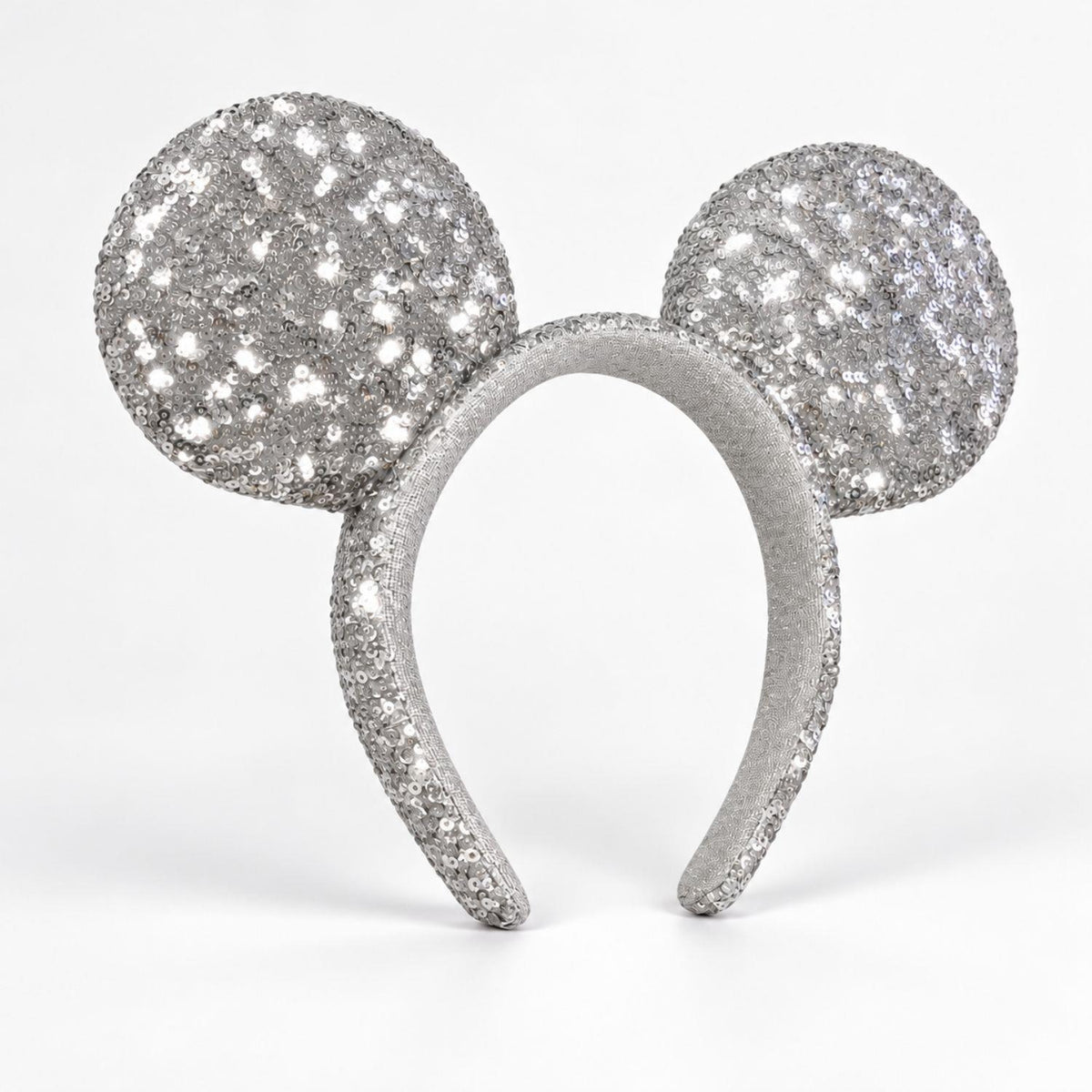 Women's Disney Mickey Mouse Silver Sequin Ears Headband
