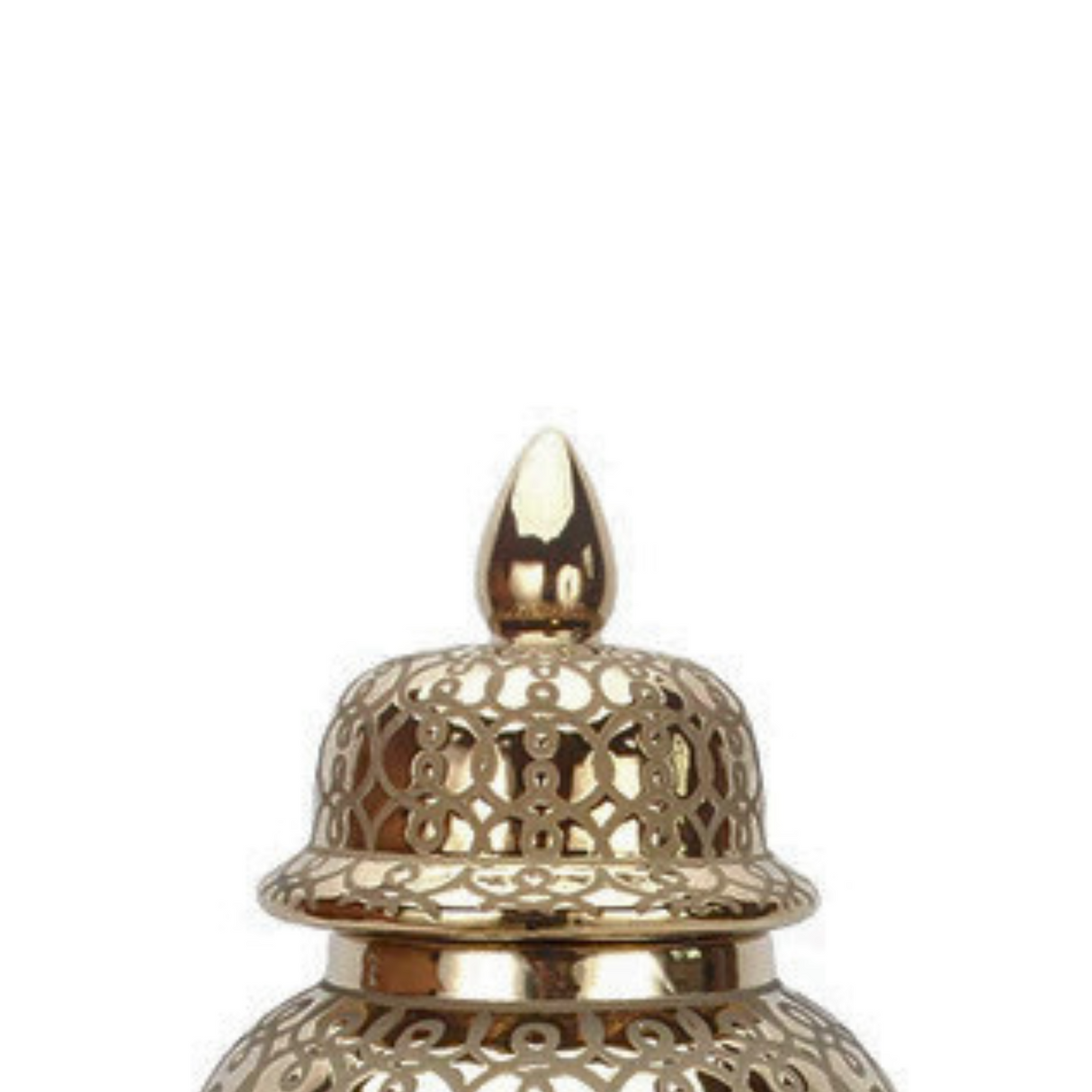 Gold Patterned Lidded Decorative Jar H50cm
