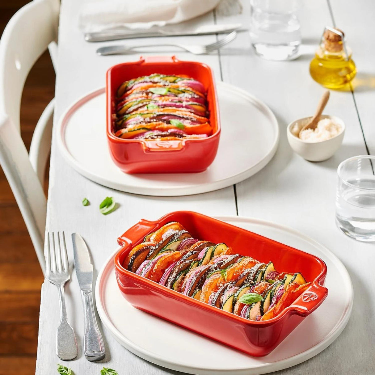 Peugeot Appolia Rectangular Ceramic Dish 36cm Red