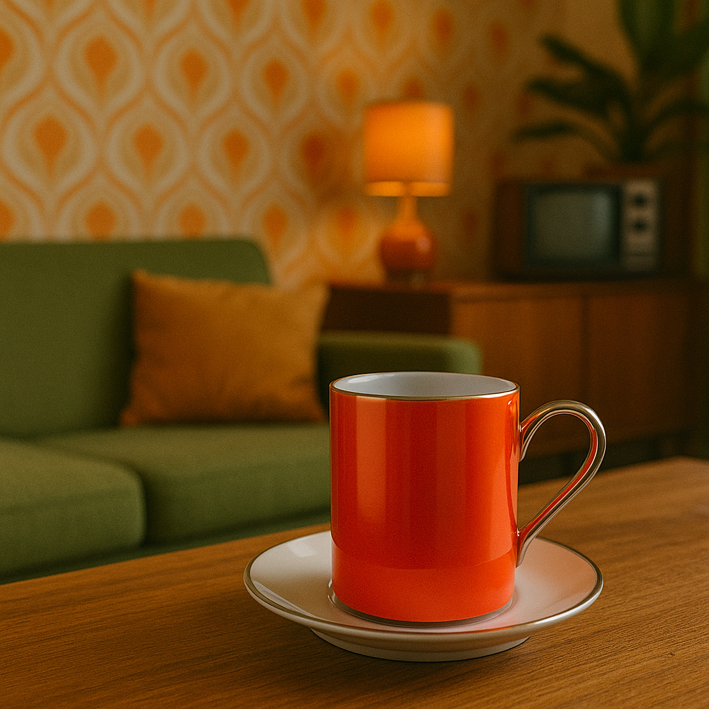 LSA Palazzo 100ml Porcelain Coffee Cup and Saucer Orange