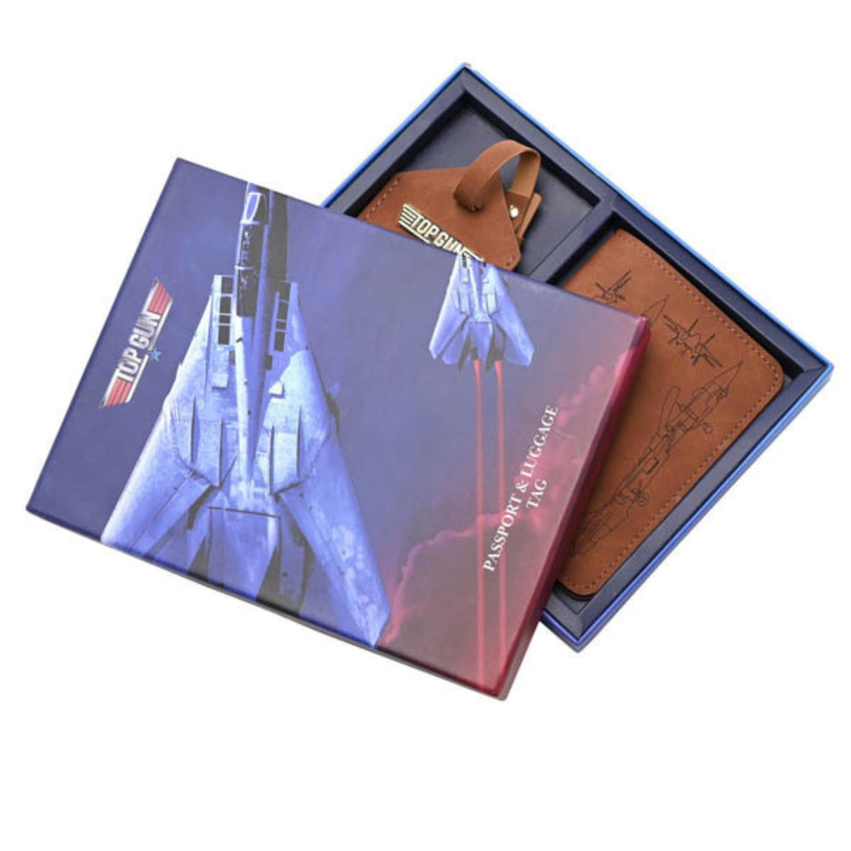 Top Gun Passport Holder and Luggage Tag tan