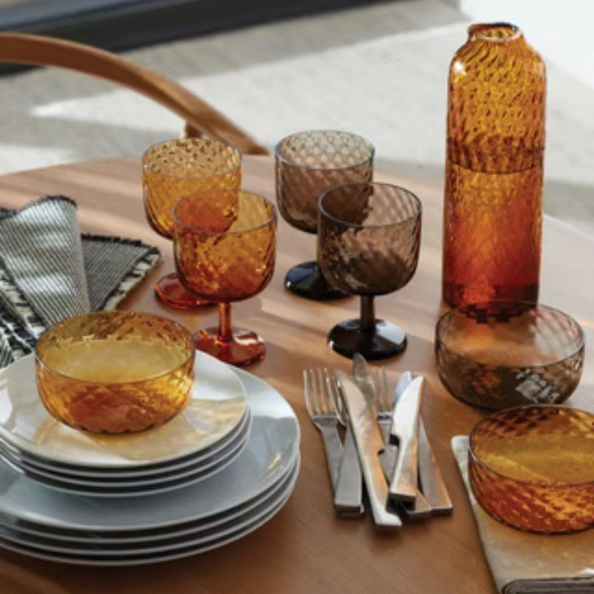 LSA Dapple Bowl Diameter 12cm Sun Amber