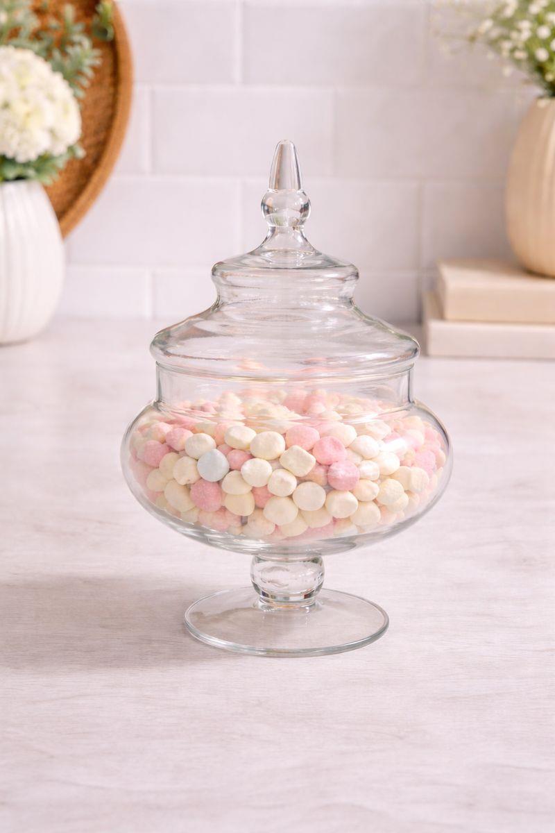Clear Glass Apothecary Jar with Lid Decorative Storage Approx 33cm