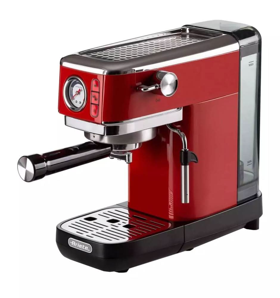 Ariete Moderna Espresso Machine Slim with Pressure Gauge 1300W Red