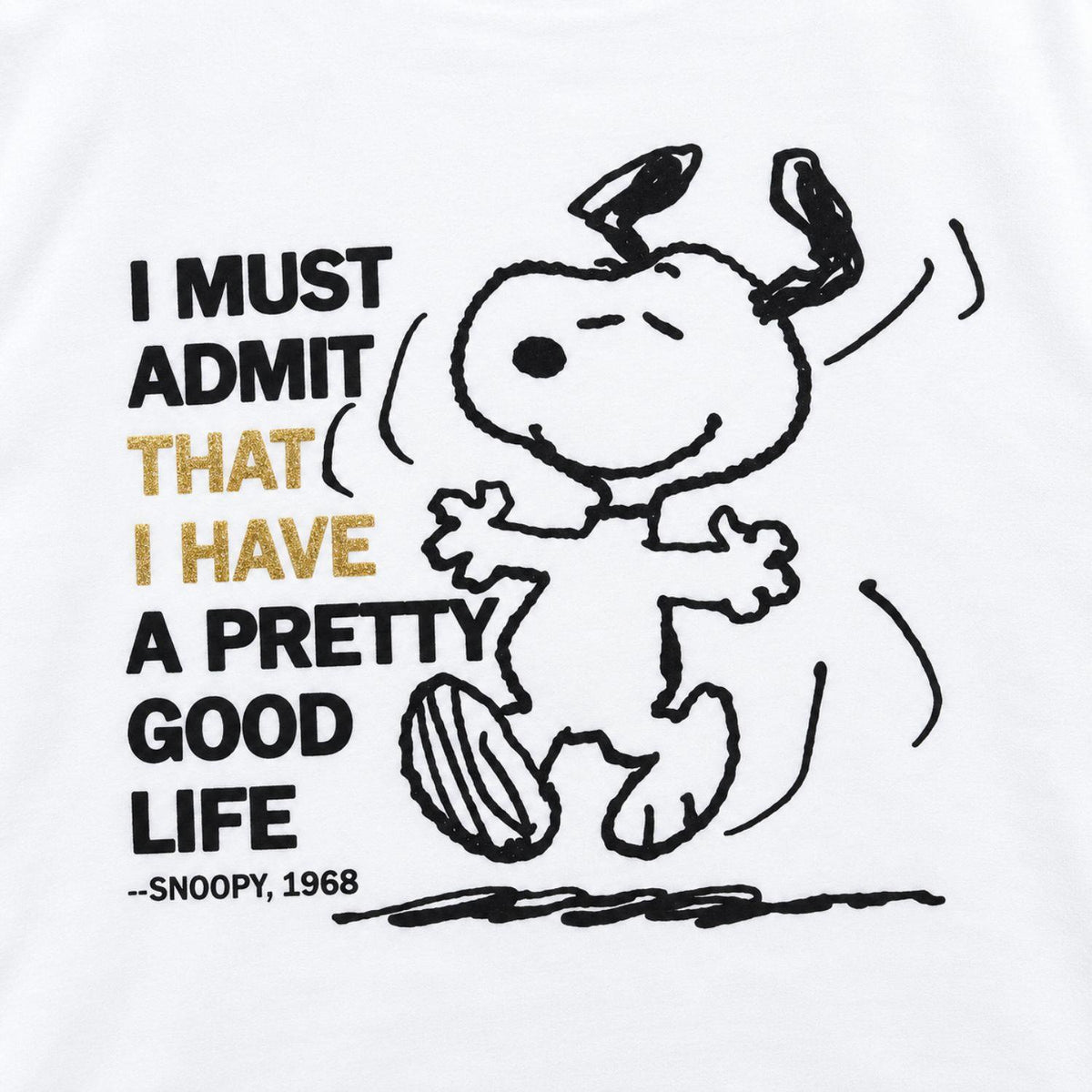 Women's Snoopy Short Sleeve T-Shirt 100% Cotton Size L White