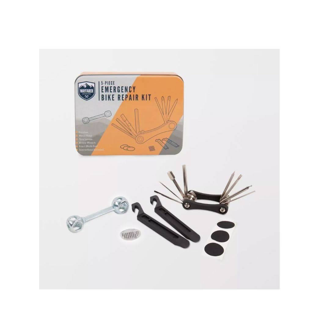 Wayfarer 5 Piece Emergency Bike Repair Kit with Tin Box