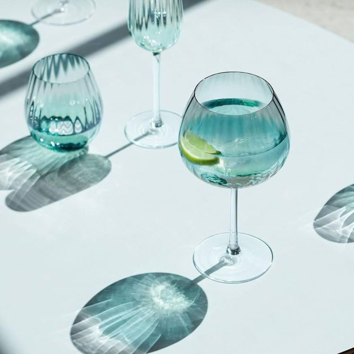 LSA Dusk Balloon 650ml Goblet Set of 2 Green Grey