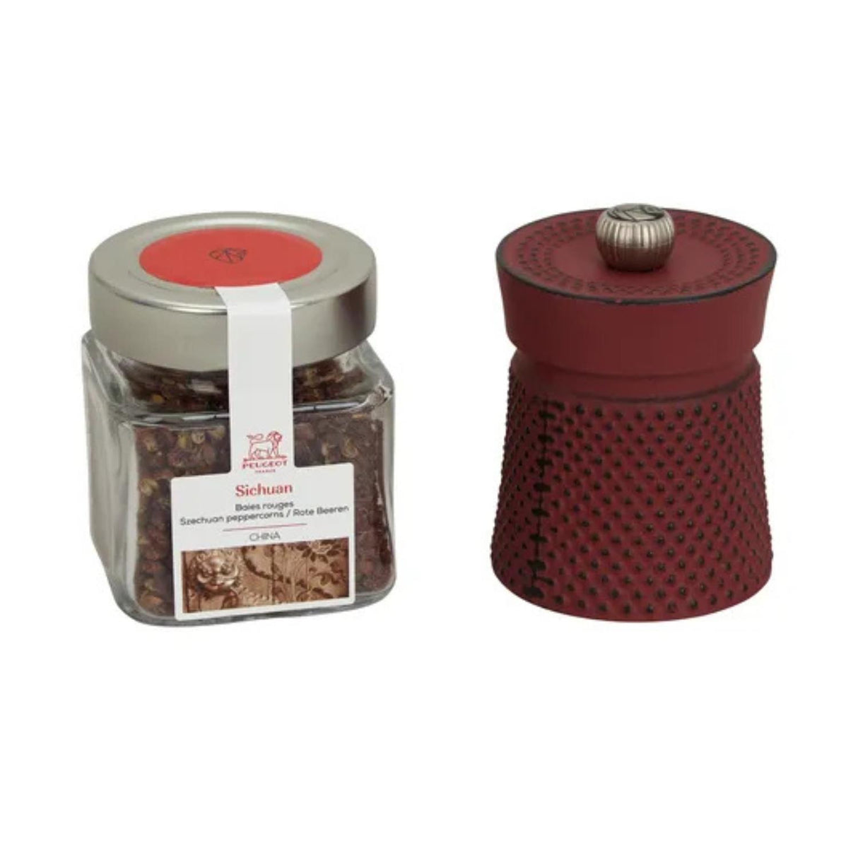 Peugeot Bali Fonte Pepper Mill Cast Iron 8cm Burgundy