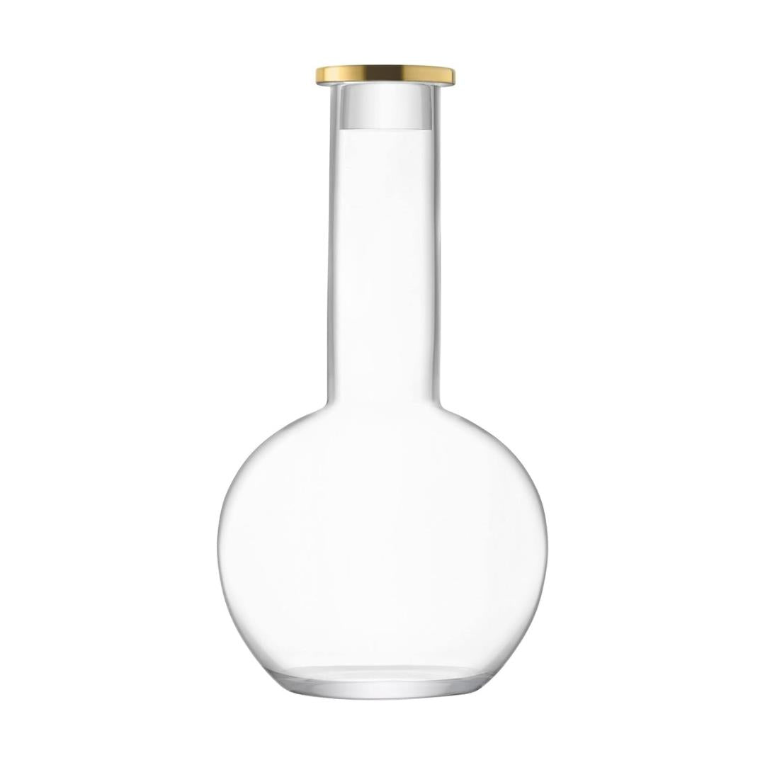 LSA Luca Mouth-Blown Glass Decanter & Stopper 1.5L with Gold Band