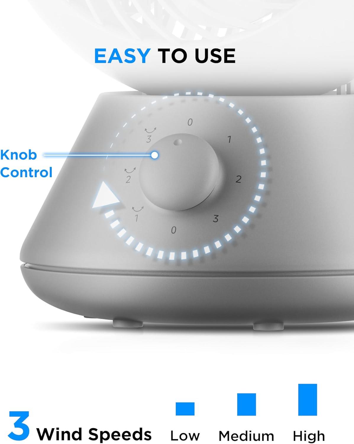 Midea MDF24JGUK 28dB Desk Air Circulator 3 Speed Settings Grey