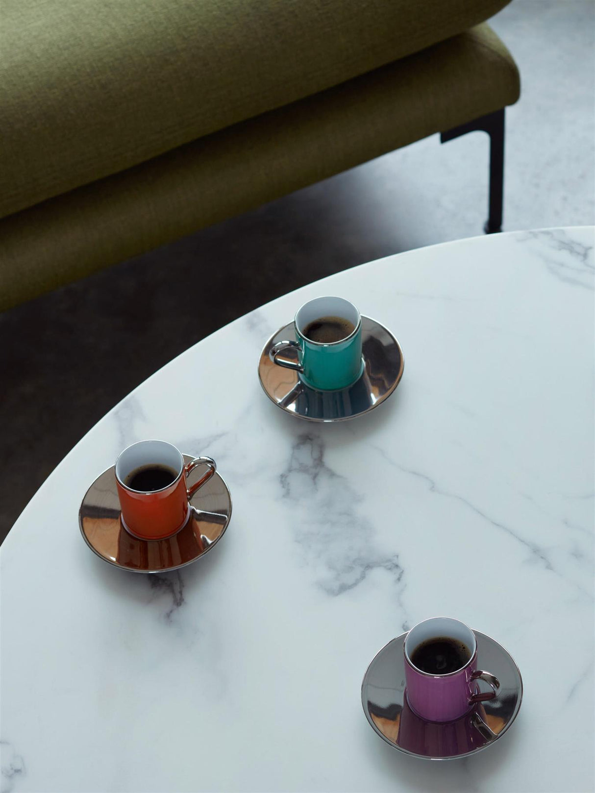 LSA Palazzo 100ml Porcelain Coffee Cup and Saucer Sea Green