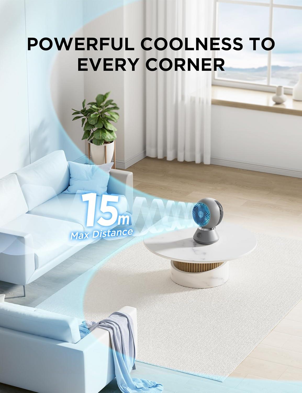 Midea MDF24JGUK 28dB Desk Air Circulator 3 Speed Settings Grey