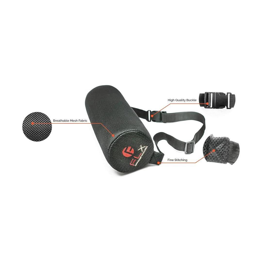 F FLX Energising Excellence Lumbar Memory Foam Support Cushion Black