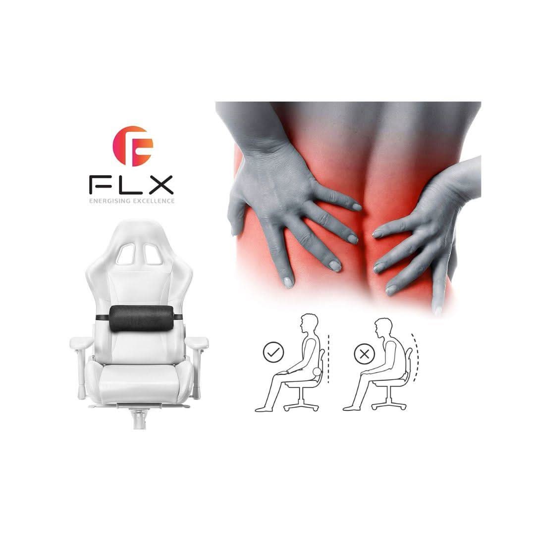 F FLX Energising Excellence Lumbar Memory Foam Support Cushion Black