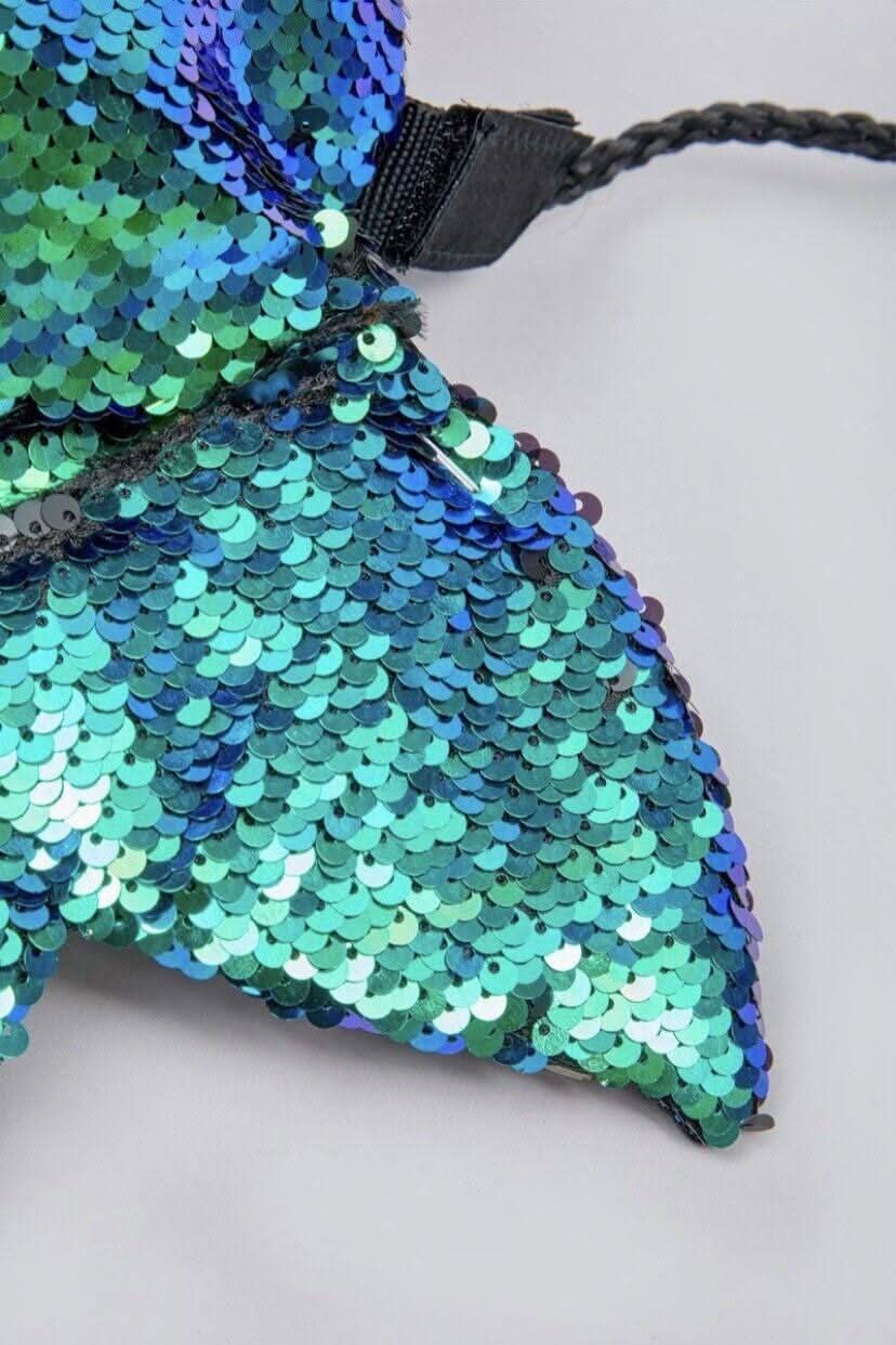 Girls Reversible Sequin Fishtail Drawstring Bag Trainer Bag PE Bag