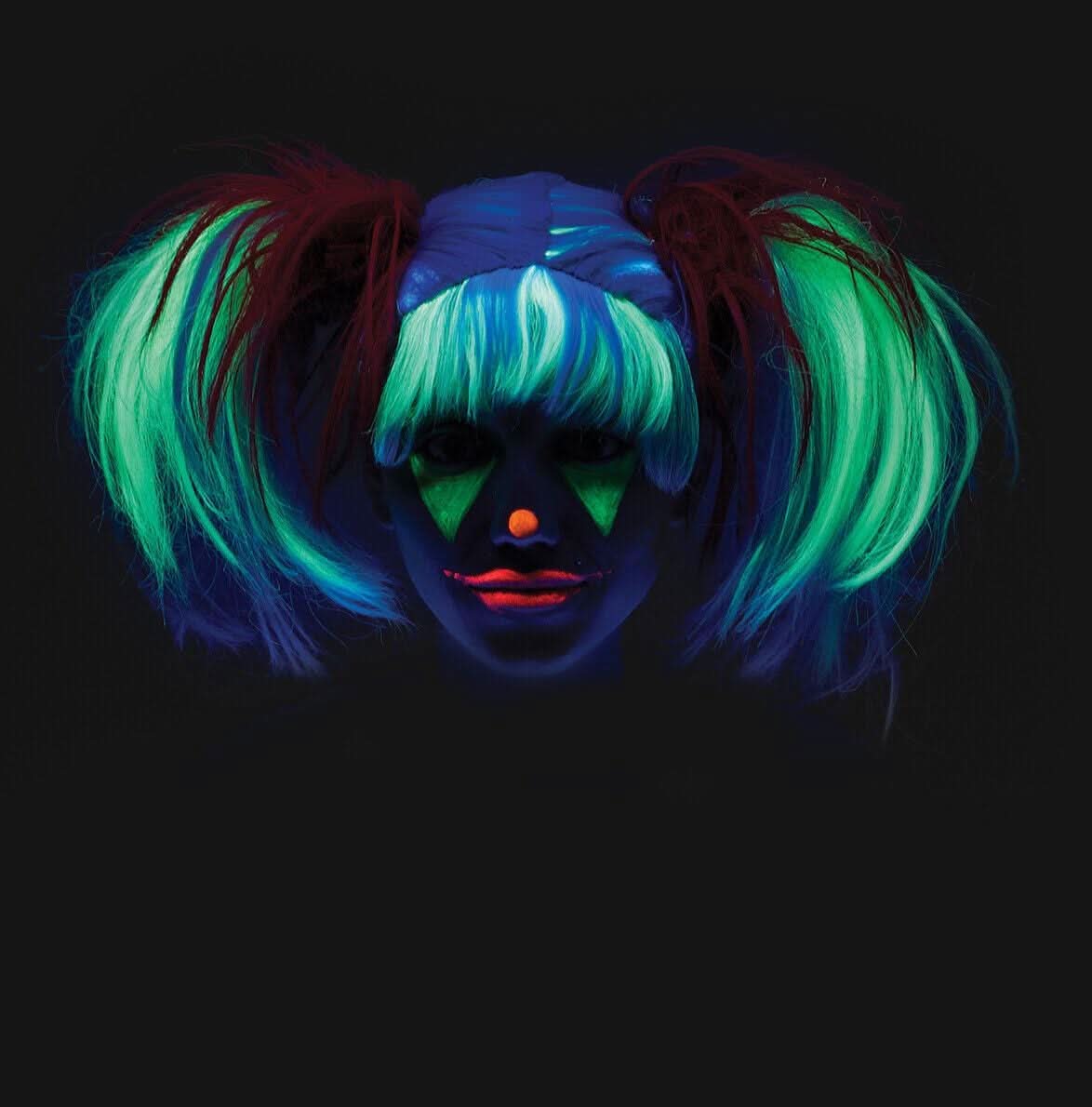 Red White Glow in The Dark Punk Pigtails