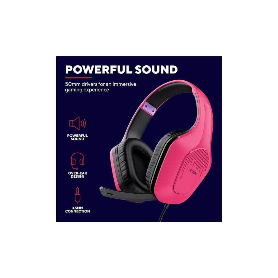 Trust GXT790P Gaming Tridox 3-in-1 Gaming PC Bundle Headset Mouse & Mouse Mat Pink