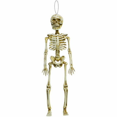Fancy Dress Halloween skeleton wall decoration with hanging loop in realistic bone color