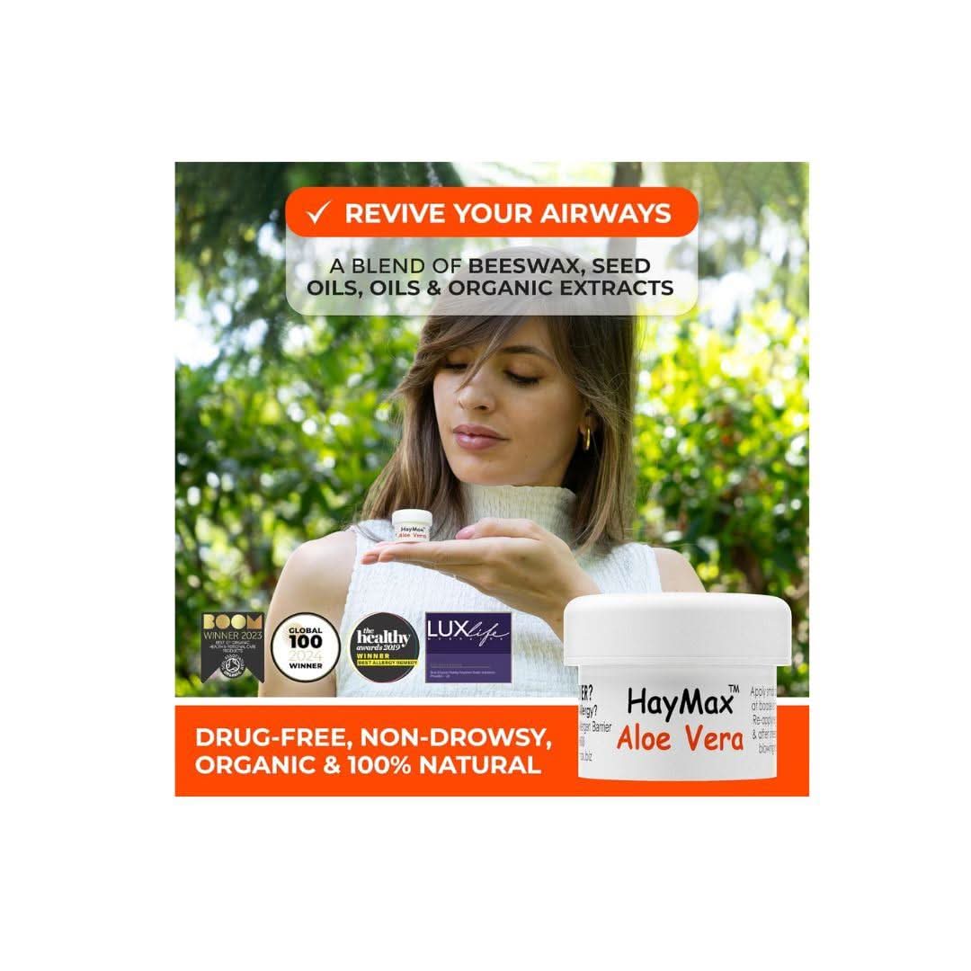 HayMax Organic Allergen Barrier Balm Aloe Vera Beyond Recommended Use Date 5ml