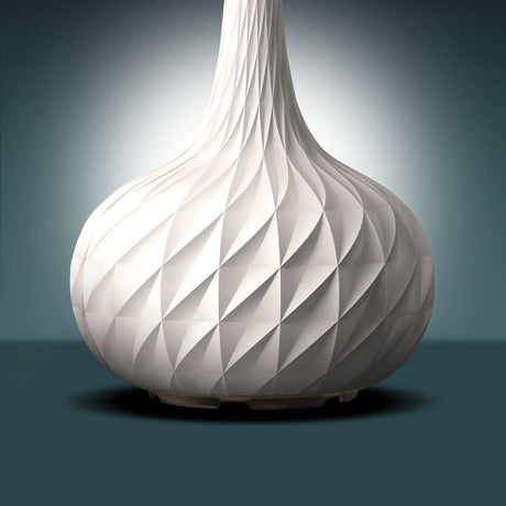 White textured Homedics Ellia Harmony diffuser with elegant geometric pattern design