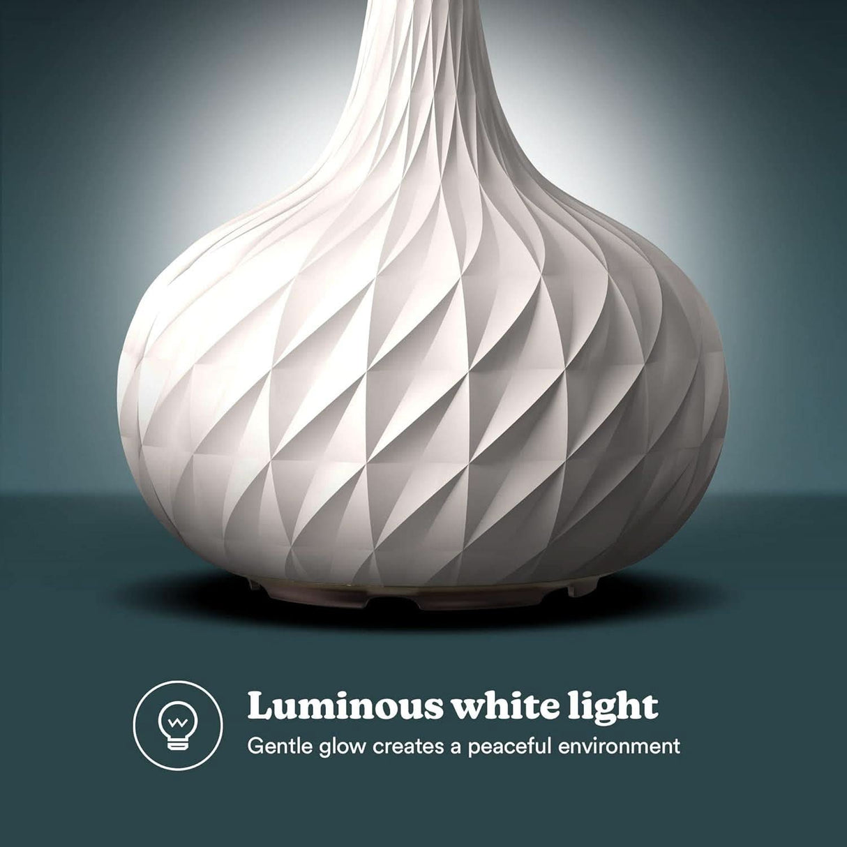Homedics Ellia Harmony Ultrasonic Cordless Tall Vase Diffuser White