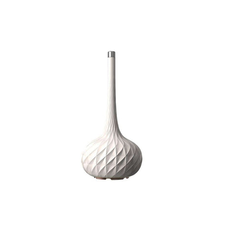 Homedics Ellia Harmony diffuser in white with textured geometric design and tall slender neck