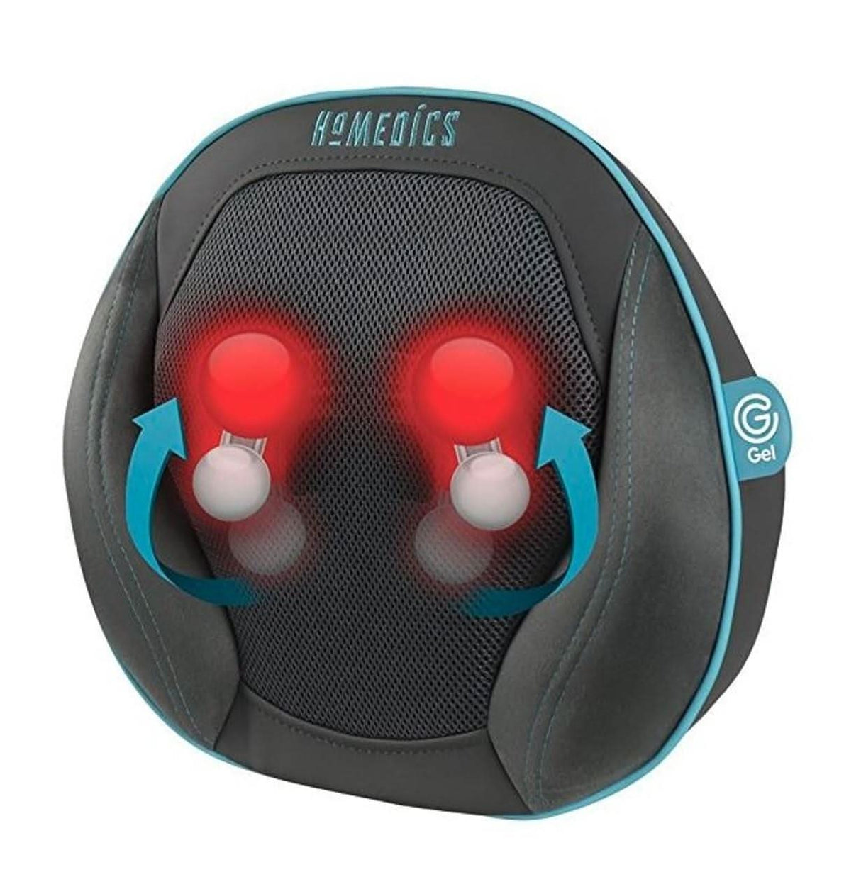 Homedics Gel Back Shiatsu Massage Pillow with Heat for Back Neck Remote Control Black
