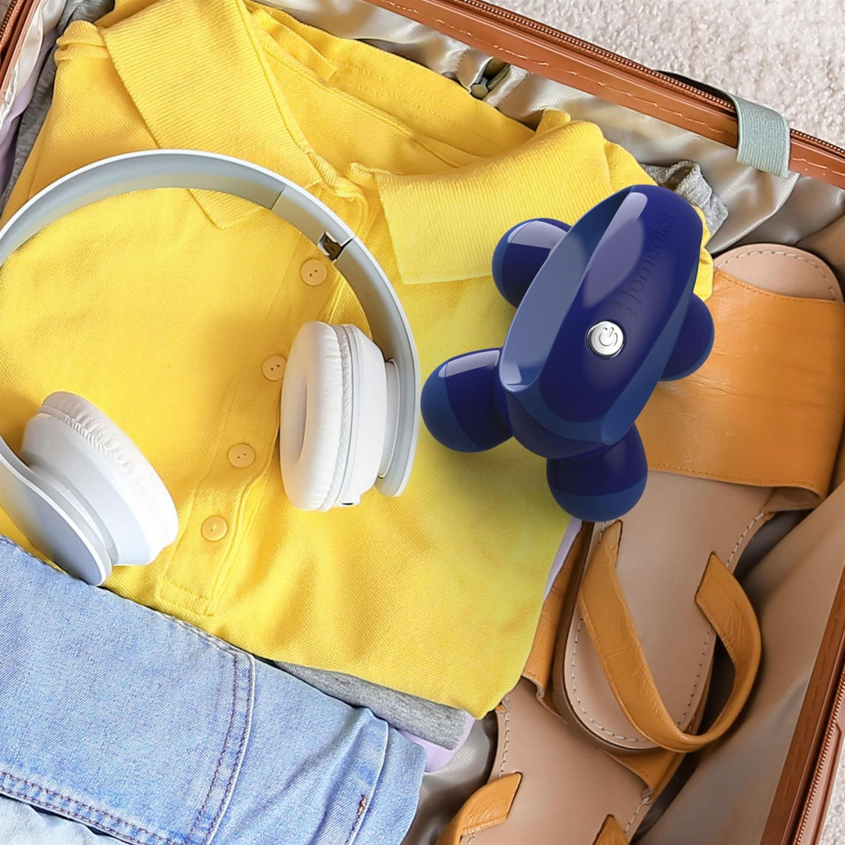 Homedics Quattro Mini Massager - Blue Portable Handheld