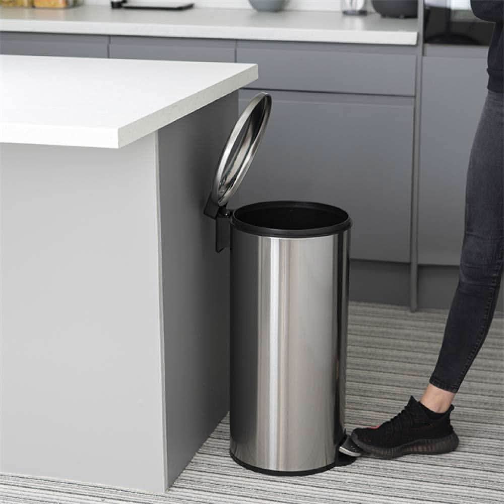 CALITEK 30 Litre Kitchen Bin Stainless Steel Odour Free Hands Free Operation with Fingerprint Proof Coating Silver