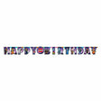Fancy Dress LEGO Movie birthday bunting with colorful characters and happy birthday message